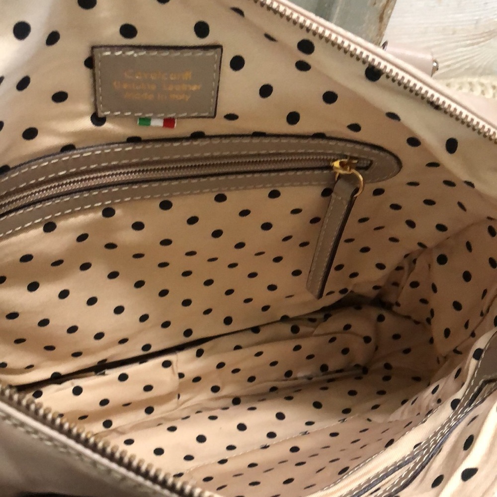 Cavalcanti Taupe Shoulder Bag with Stud Trim - Picture 7 of 14
